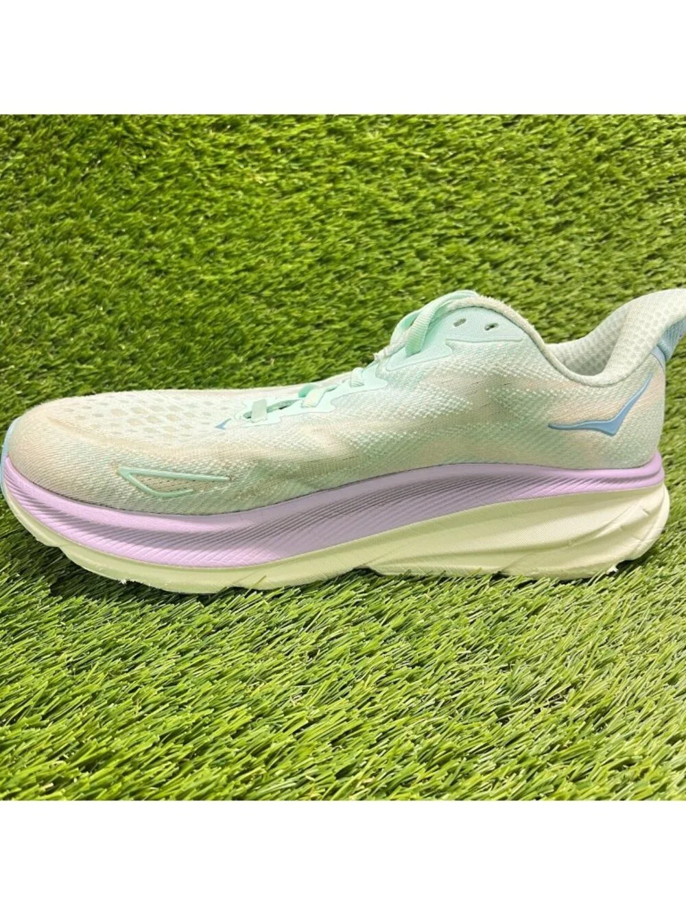 Hoka One One Clifton 9 Women Size 10 Blue Purple Athletic Running Shoes Sneakers